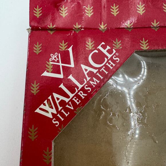 Vintage Wallace Salad Serving Set Silverplate Santa and Tree 1998 NOS - Picture 4 of 7